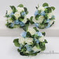 Wedding Bouquet light blue and ivory silk, Artificial bridal bouquet and bridesmaids bouquets customized, Faux Flowers for weddings