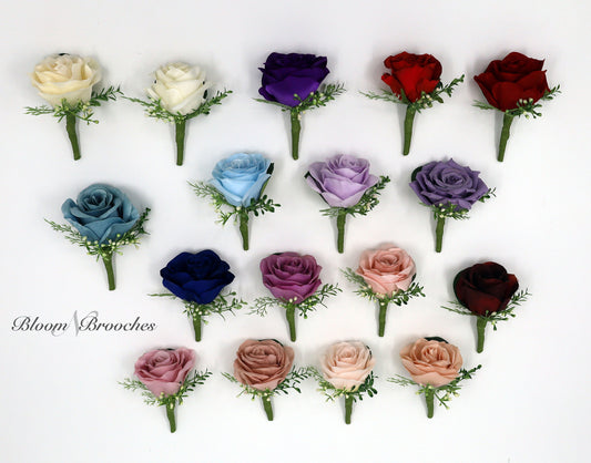 Rose Boutonniere, Boutonniere for wedding, buttonhole, boutonniere for men, Groom & Groomsmen Flower, Homecoming prom Boutonniere , silk