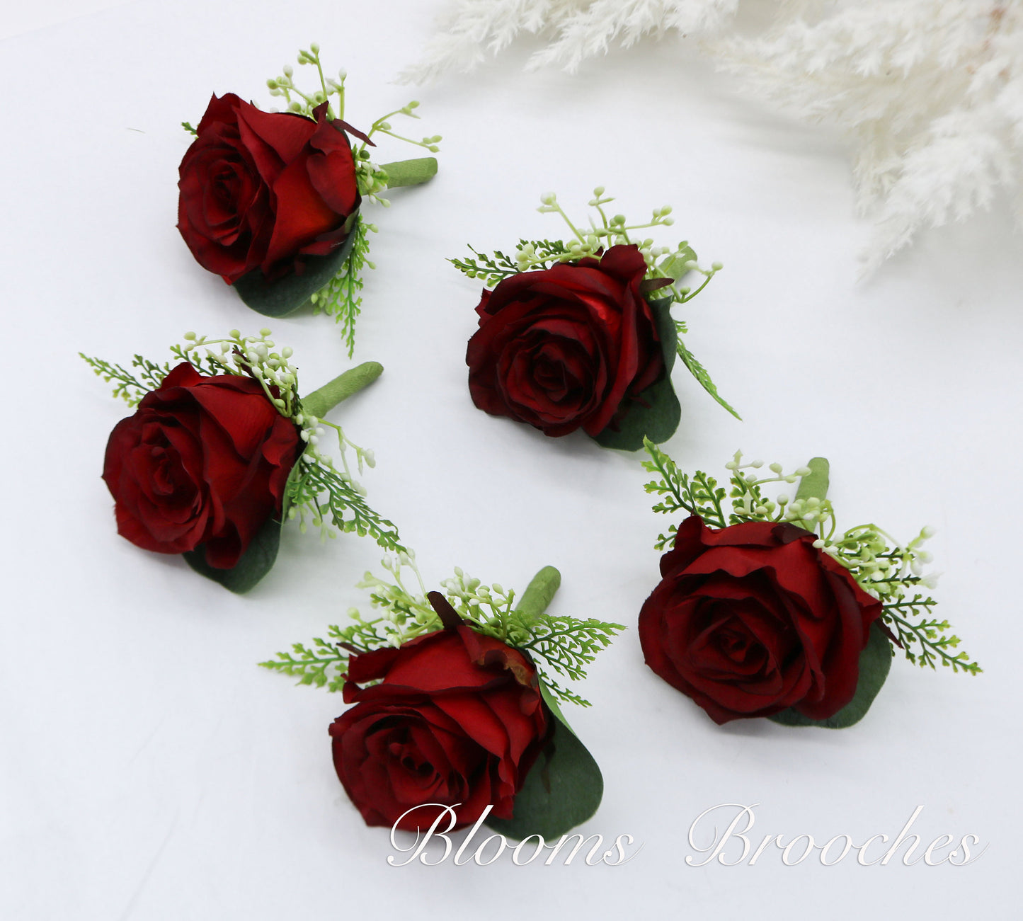 Red Burgundy Rose Boutonniere, Wine Boutonniere for wedding, buttonhole, boutonniere for men, Groom & Groomsmen, Homecoming prom , silk