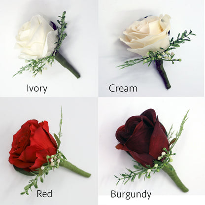 Dusty Rose Blush Rose Boutonniere, pink Boutonniere for wedding, buttonhole, boutonniere for men, Groom & Groomsmen, Homecoming prom , silk
