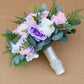 Lilac Blush Wedding Bouquets,Bridal Bouquets, purple pink bouquets for weddings, artificial wedding bouquets, Silk Flowers, Boutonnieres