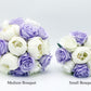 Lilac Ivory Wedding Bouquets, Artificial Flowers for bride and bridesmaids, Silk Bridal bouquets corsages boutonnieres, Wedding Flowers