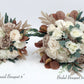 Fall Boho Wedding Bouquet, Bridal Bouquet Artificial, Ivory Cream and taupe wedding bouquets, Silk Wedding Flowers, Roes peony eucalyptus
