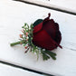 Burgundy Dusty Rose Ivory Wedding Bouquets, Faux Artificial Bridal and Bridesmaids Bouquets, Silk Wedding Flowers with Roses Eucalyptus