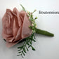 Dusty Rose Wedding Bouquet, Bridal Bouquet, Artificial Wedding Flowers, Bridesmaid Bouquets, Corsage, bridal Flower Package, silk bouquet