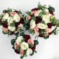 Wedding Bouquet Wine Blush and Ivory, Bridal Bouquet, Bridesmaids bouquet, Artificial Wedding Flowers, Boho Wedding, Burgundy Flowers,