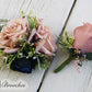 Navy Dusty Rose and Rose Gold Wedding Bouquet, Navy Bridal Bouquet, Bridesmaids Bouquets, Artificial Wedding Flowers, Roses, Peonies