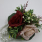 Boho Wedding Bouquet Dusty Rose Wine Ivory, Silk Bridal and Bridesmaids Bouquets for Weddings, Rose Peony Eucalyptus Wedding Bouquet Silk