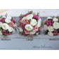 Dusty Rose Mauve and Ivory Wedding Bouquet, Faux Wedding Flowers for Bridesmaid and Bride Bouquets, Quartz Wedding Flowers Silk