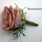 Boho Wedding Bouquet Dusty Rose Wine Ivory, Silk Bridal and Bridesmaids Bouquets for Weddings, Rose Peony Eucalyptus Wedding Bouquet Silk