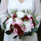 Bouquet Flowers Wedding Wine Blush Ivory Faux Bridal Bouquet Bridesmaids bouquet Artificial Wedding Flowers Bouquet bride Burgundy Flowers