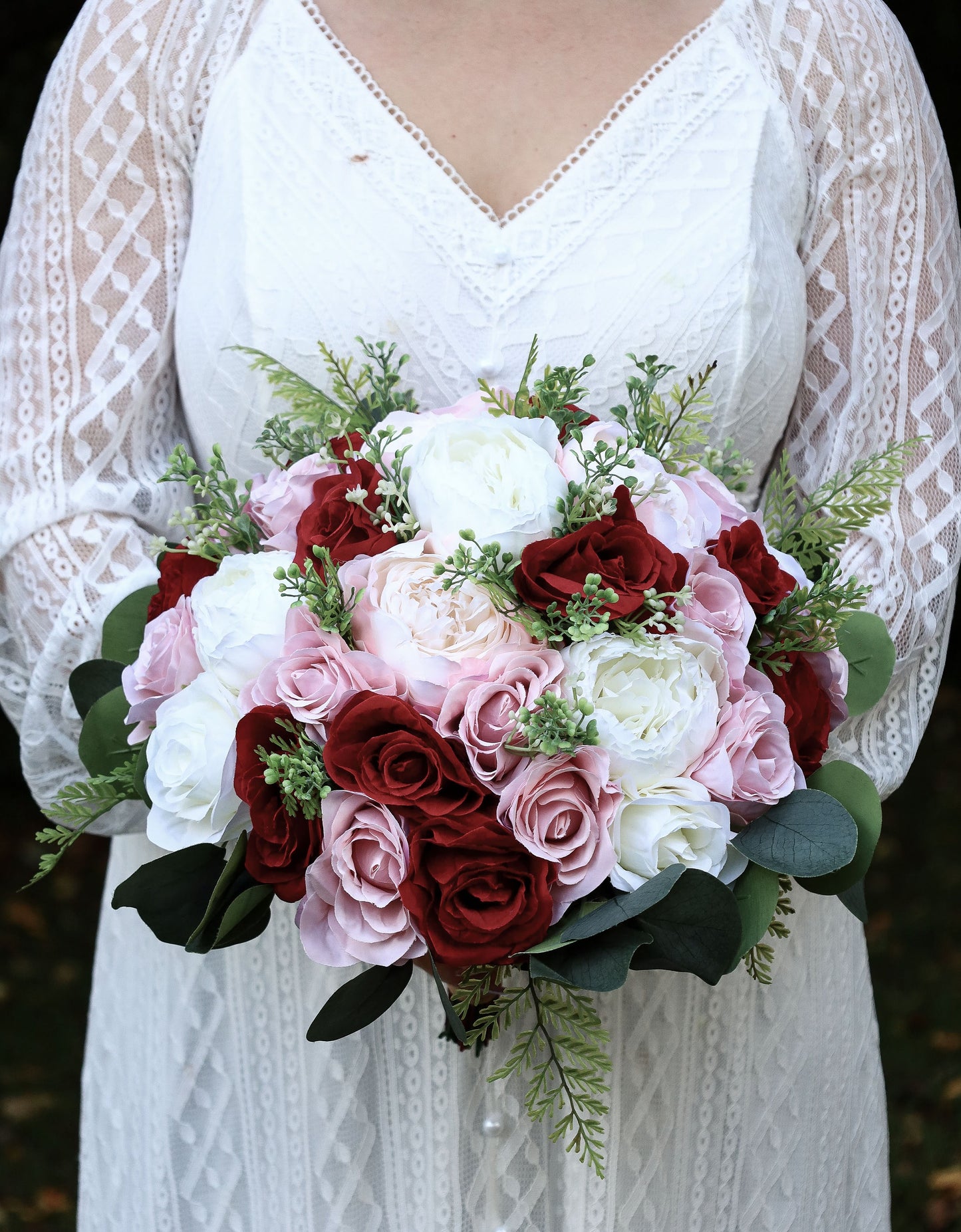 Bouquet Flowers Wedding Wine Blush Ivory Faux Bridal Bouquet Bridesmaids bouquet Artificial Wedding Flowers Bouquet bride Burgundy Flowers