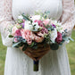 Spring Wedding Bouquet Mauve Dusty Rose Purples Navy, Bridal Bouquet Artificial, Silk Wedding Bouquet Peonies Garden Roses Roses Berries