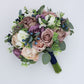 Spring Wedding Bouquet Mauve Dusty Rose Purples Navy, Bridal Bouquet Artificial, Silk Wedding Bouquet Peonies Garden Roses Roses Berries