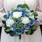 Wedding bouquet blue, boho steel blue dusty blue artificial bouquets, bridal bouquet bridesmaids bouquets