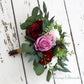 Dusty Rose, Wine and Blush Bridal Bouquet, Artificial Wedding Flowers, Bridesmaid Bouquets, Corsage, Garden Bouquet, wedding flowers
