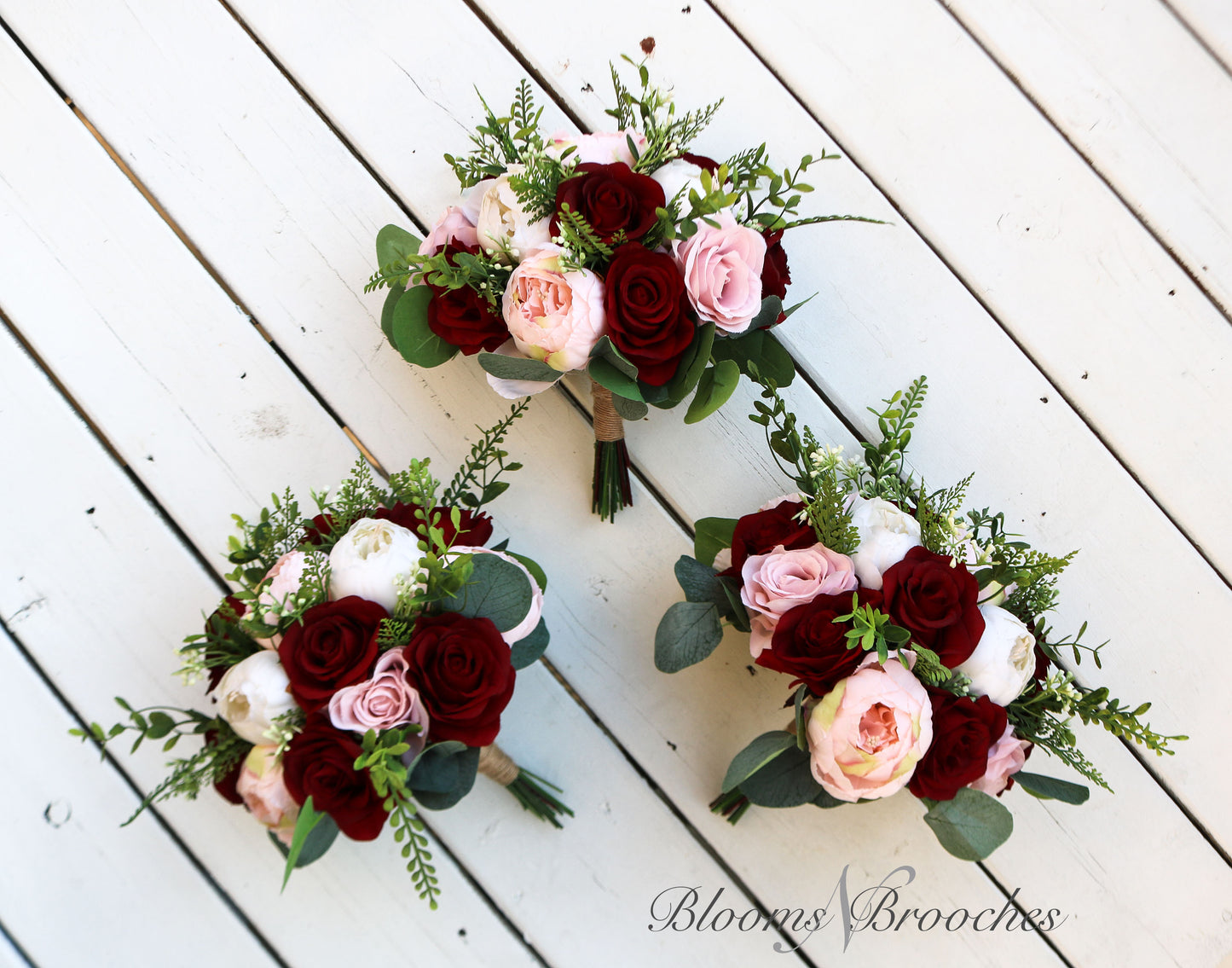 Wine and blush wedding bouquet, bridal bouquet, artificial bouquets, faux flowers for weddings